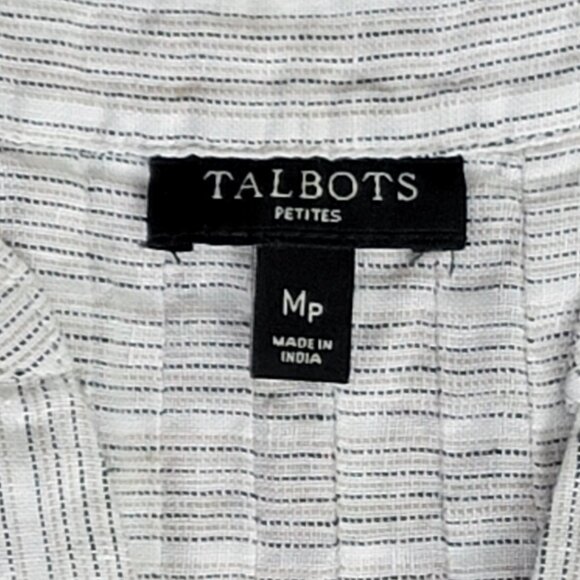 Talbots Reef Stripe Linen Tie-Sleeve Shirt - MP - Picture 11 of 11